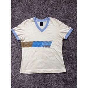 Vintage Womens 90s Nike Ringer V-Neck T-Shirt – Made in Taiwan (XL, 16–18)